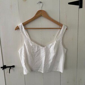 Linen Sweetheart Crop Tank